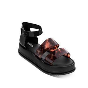 Melissa Women’s Model Platform Sandals Black/Tortoise Size 7